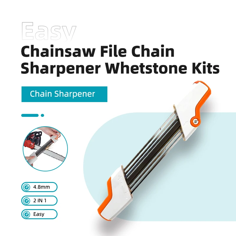

4,8 мм 2 в 1, простой в использовании напильник для бензопилы, точилка для цепи, наборы точильных камней для Stihl - прочный набор для заточки