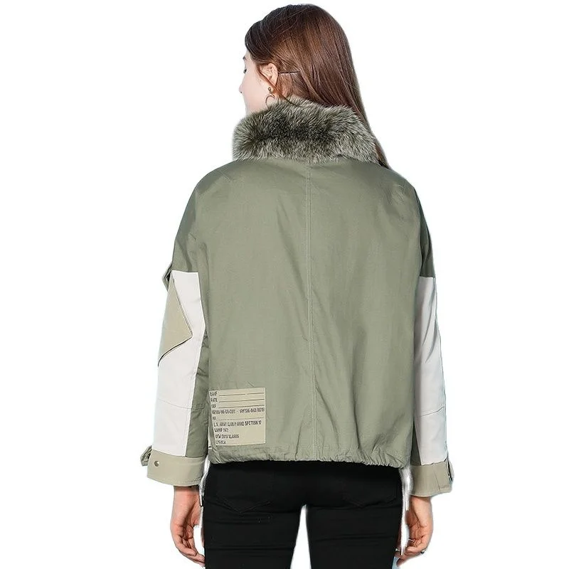 Imagem -05 - para Baixo 2023 Inverno Feminino Cabolsa Branco Forro de Pato Destacável Curto Quente Puffer Jaqueta Feminina Solta Parka Real Gola de Pele de Raposa