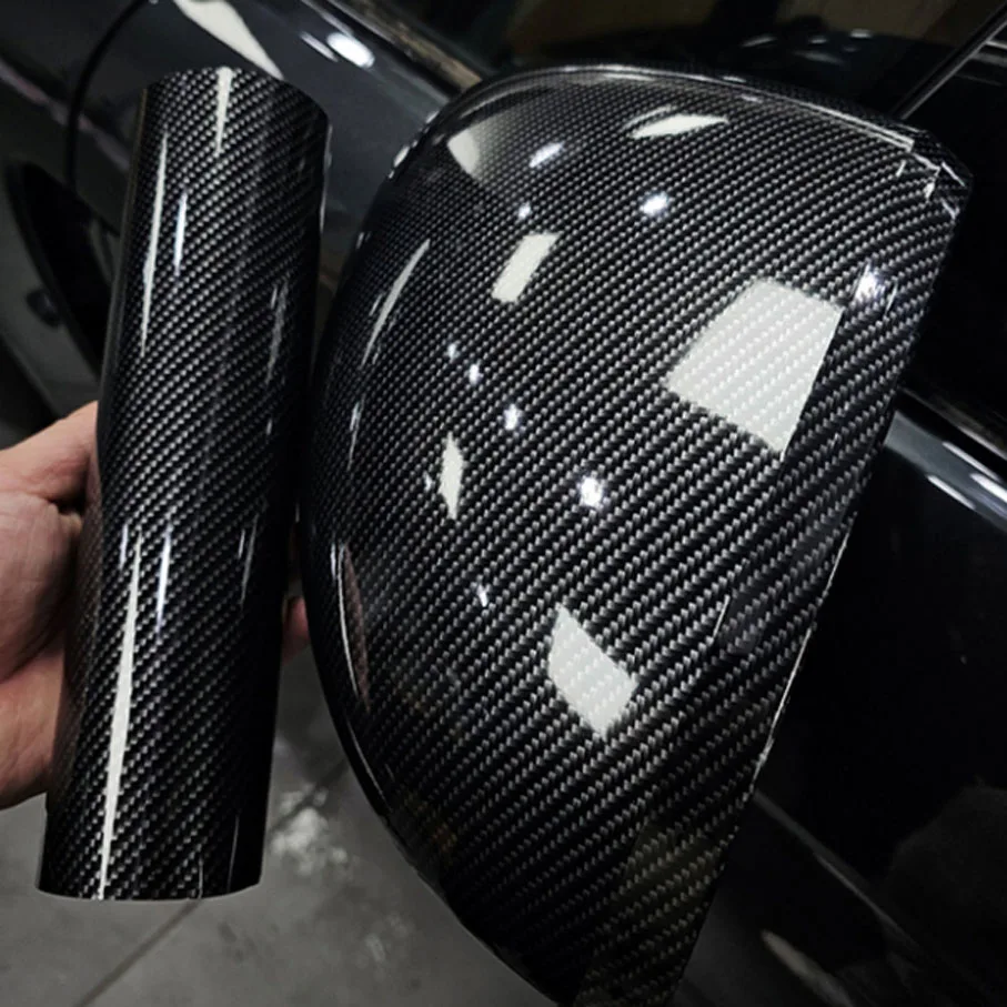 30cm*1m to 6m Premium Quality Low Tack PET 7D Black Silver Gold Carbon Fiber Film for Car Vehicle Automotive Wrap