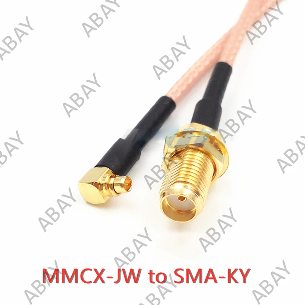Câble d'extension SMA vers MMCX, 2 pièces, 2M, MMCX-JW mâle incurvé à SMA-J / SMA-KY / RPSMA-J / RPSMA-KY femelle RG316
