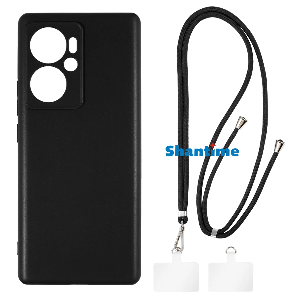 Suitable for ZTE Tianji A41 Pro Case + Ajustable Neck/Crossbody Lanyards and Spacers, Silicone TPU Cover with Soft