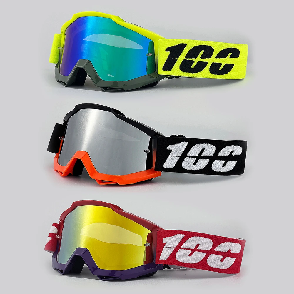 

100 Motocross Goggles – Off-Road Windproof Dirt Bike, MTB, Motorcycle & Snowboard Eyewear, Anti-Fog UV400 Helmet Goggles
