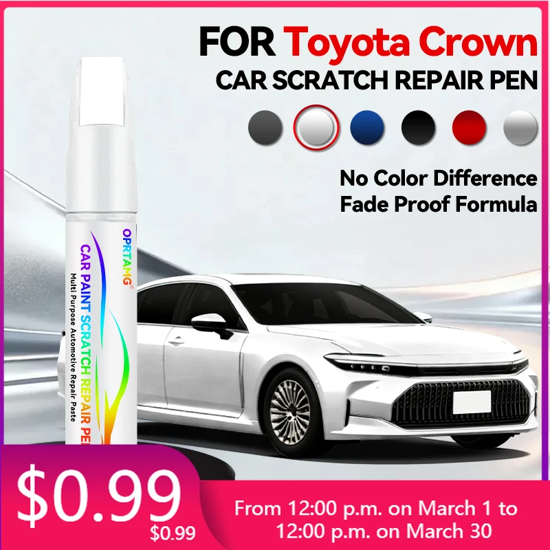 Car Tools Car Paint Repair Pen For 1995-2025 Toyota Crown Paint Scratch Repair Accessories Black 202 Gray 1G3 White 090 Red 3U5