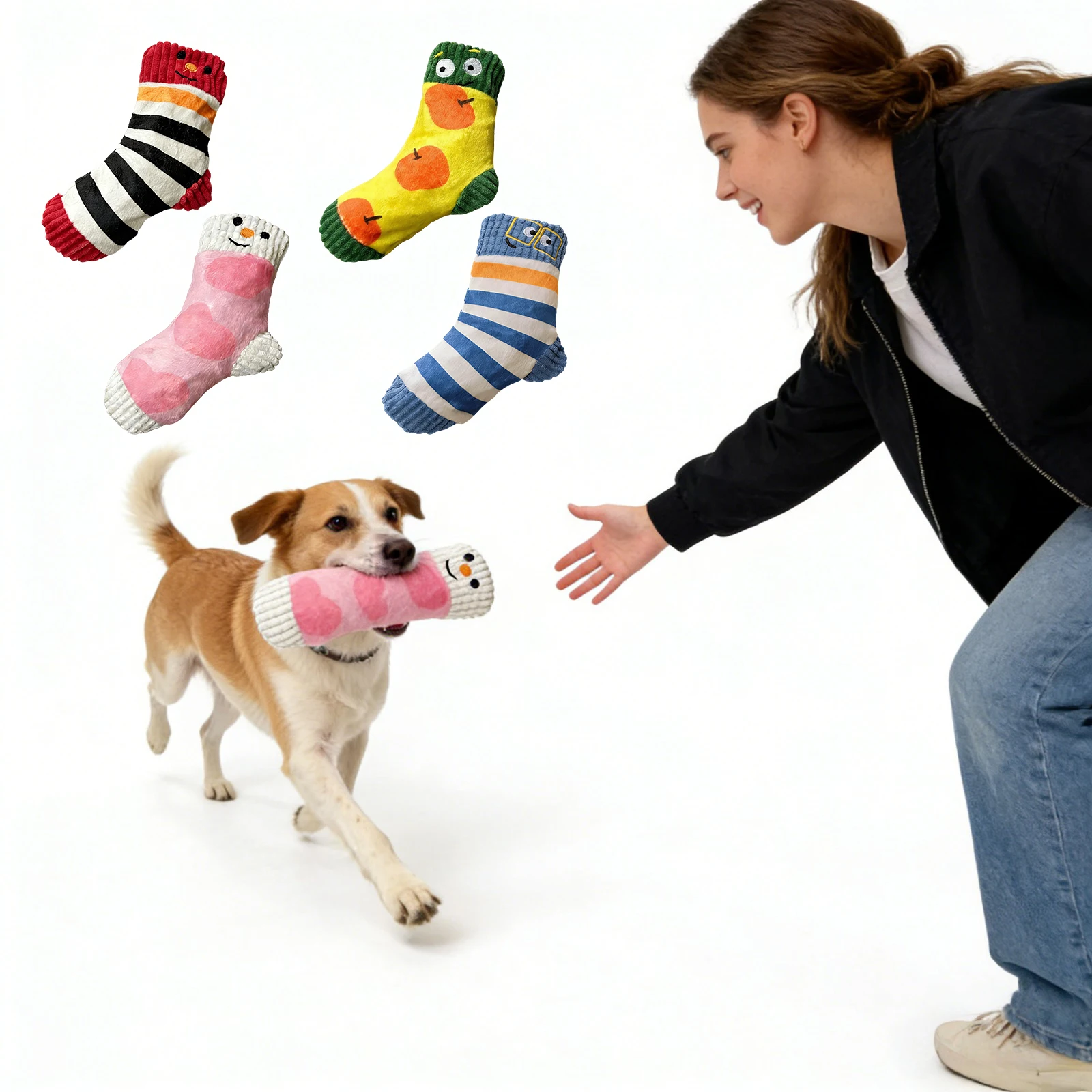 Indestructible Dog Chew Toy - Cute Socks Plush Dog Toy Indestructible