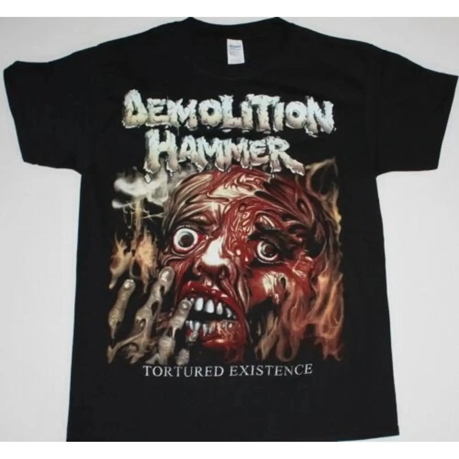 Demolition Hammer Tortured Existence Thrash Death Metal T Shirt vintage Washed Slightly Top For Everyday Wear designer clothes