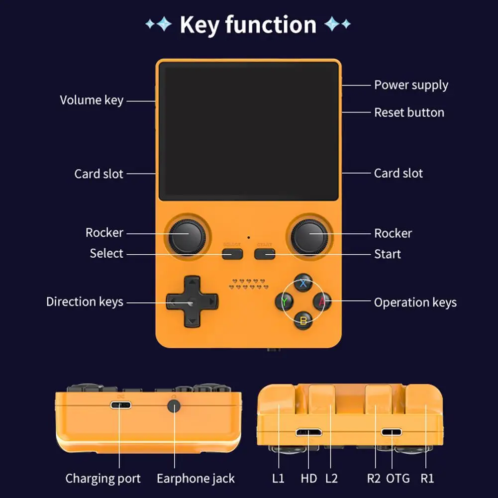 X35S Game Console Open Source Handheld Mini Nostalgic Game Console Retro PS1 Arcade Cross-border New Handheld