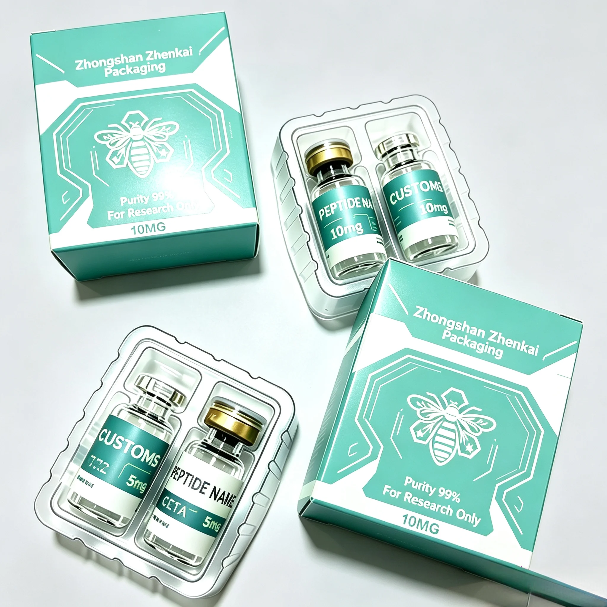 3ml 5ml 10ml Injection Vial Custom High End Peptide Packaging Stickers Boxes Custom Stickers For Fitness Skincare Supplement