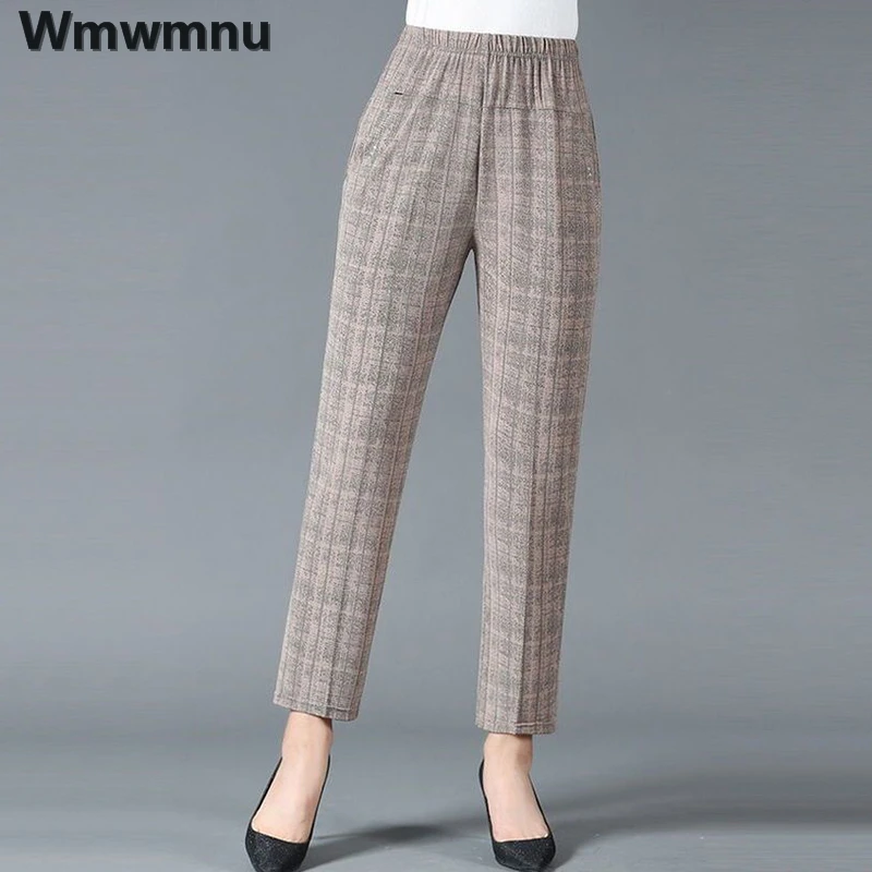 Striped High Waist Pencil Pants Casual Straight Trousers Vintage Womens Pantalones Spring Fall  Basic Mom Spodnie 2023 New