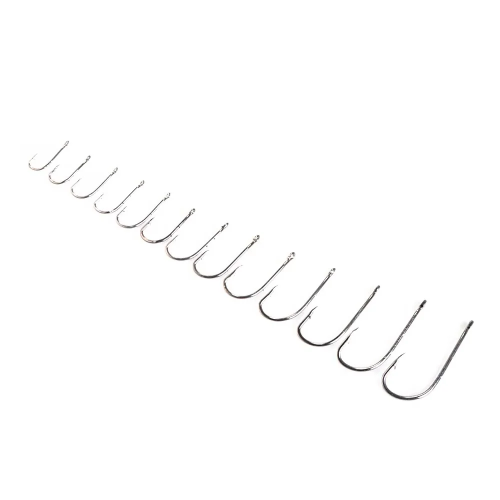 8-12PCS High Carbon Steel Fishing Hooks With Eye 3/0#-10# Barbed Long Shank Baitholder Hook Fishing Accessories