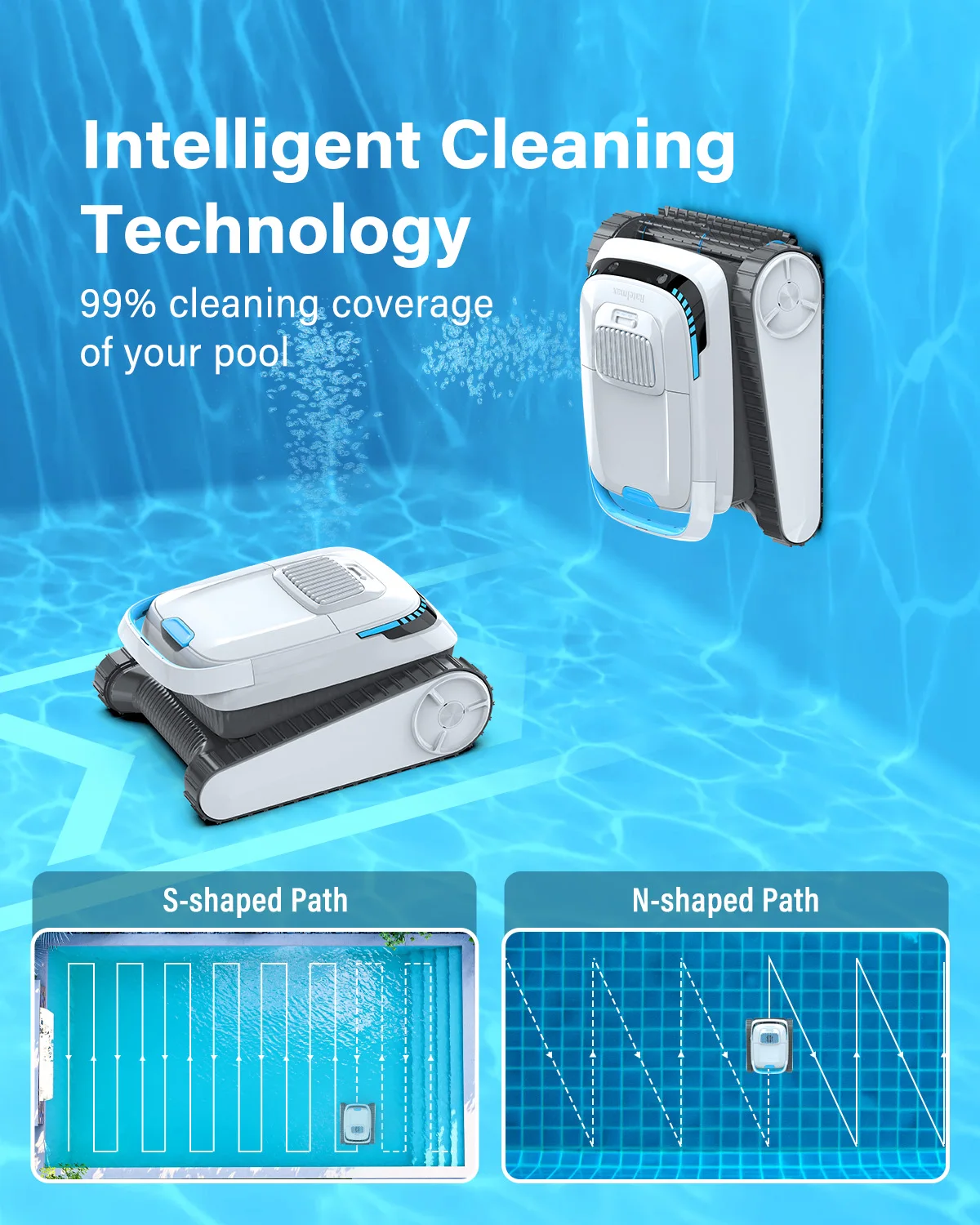 Ratelmax автоматический подводный робот-пылесос робот для чистки бассейна восхождения робот настенный аксессуар для чистки бассейна