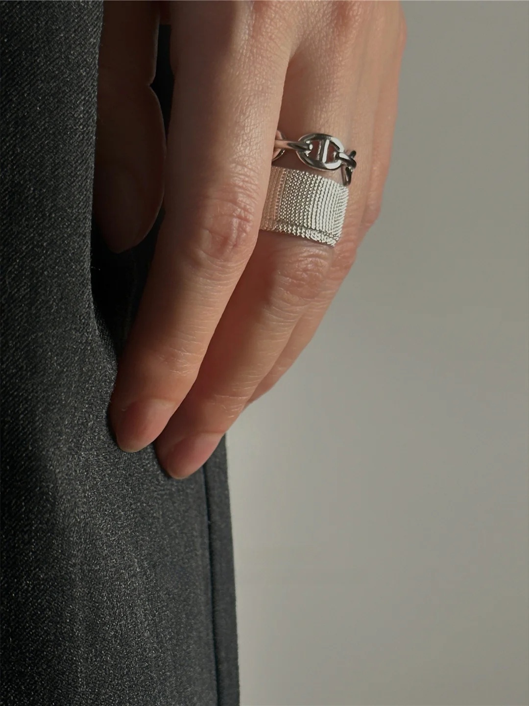 anillo-de-plata-s925-con-diseno-de-nariz-de-cerdo-anillo-abierto-para-el-dedo-Indice-joyeria-minimalista-clasica-y-moderna