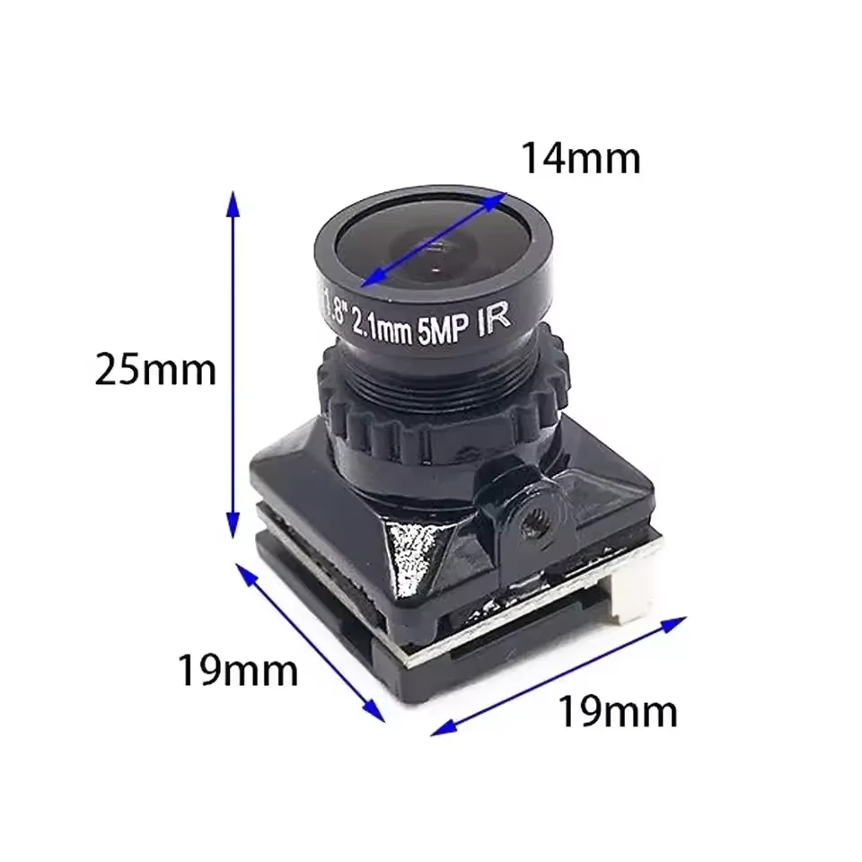 Mini FPV Camera 1800TVL 5MP 2.1mm 1/3 Inch HDR Sensor 19x19mm NTSC PAL Switchable for FPV Drone DIY Parts gallery 1