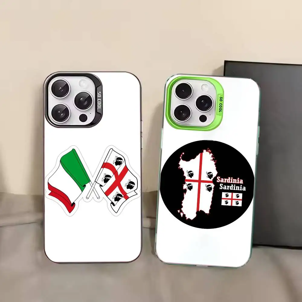 

F-Flag of Sardinia-es Phone Case For iPhone17 , 16,15,14,13,12,11,XS,SE ,Pro,Max,Plus,Matte Shockproof Protective Cover