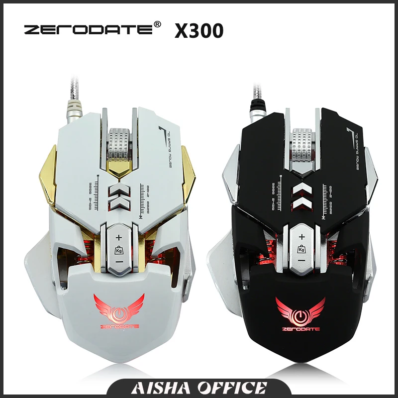 

Zerodate X300gy Mechanical Mouse Wired 3200dpi Usb 7 Programmable Buttons Definition Backlit Gaming Mouse Computer Peripherals