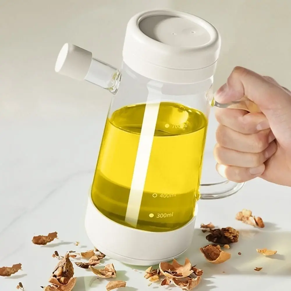 

Food Grade 700 ML Glass Oil Bottle Large Capacity Leak-proof Gravity Oil Bottle Heat-resistant with Handle Soy Sauce Pot Kitchen
