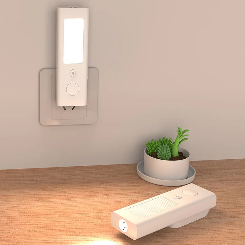 Cross-border Motion Sensor Night Light with Switch Dual Charging and Plug-in Function Emergency Flashlight Bedside Lamp Smart view 5