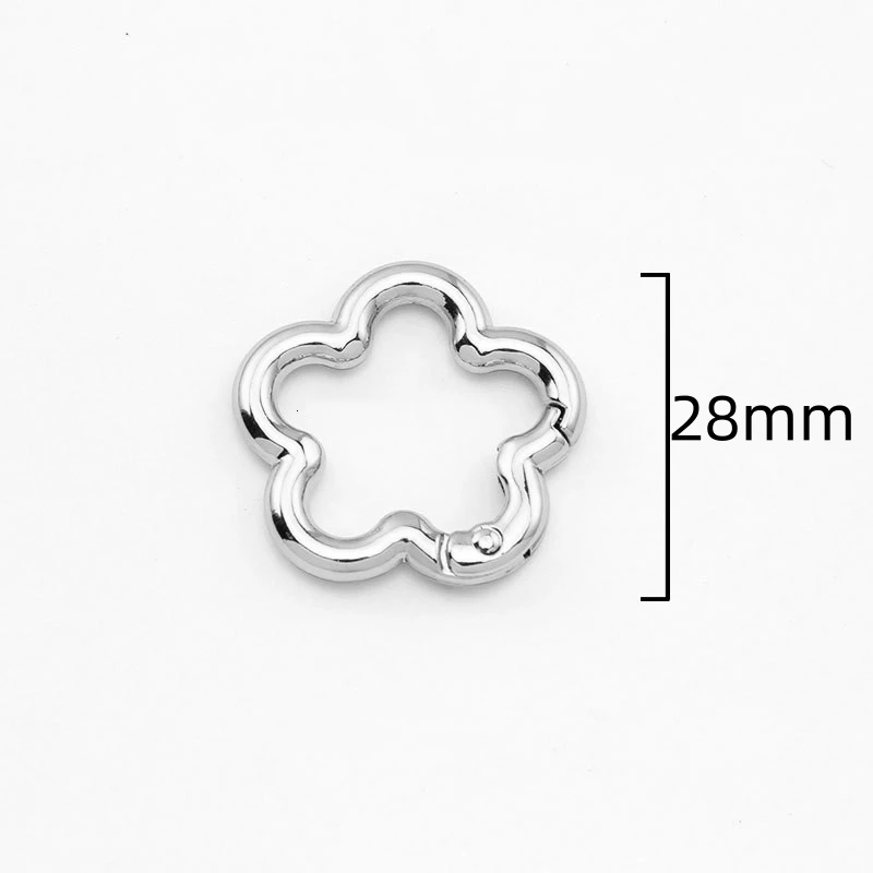 5 stks Metalen Bloemvorm Sleutelhanger Sluiting Swivel Snap Sleutelhanger Bulk Bloesem Lente Snap Karabijn Haak voor Sleutelhanger Craft DIY