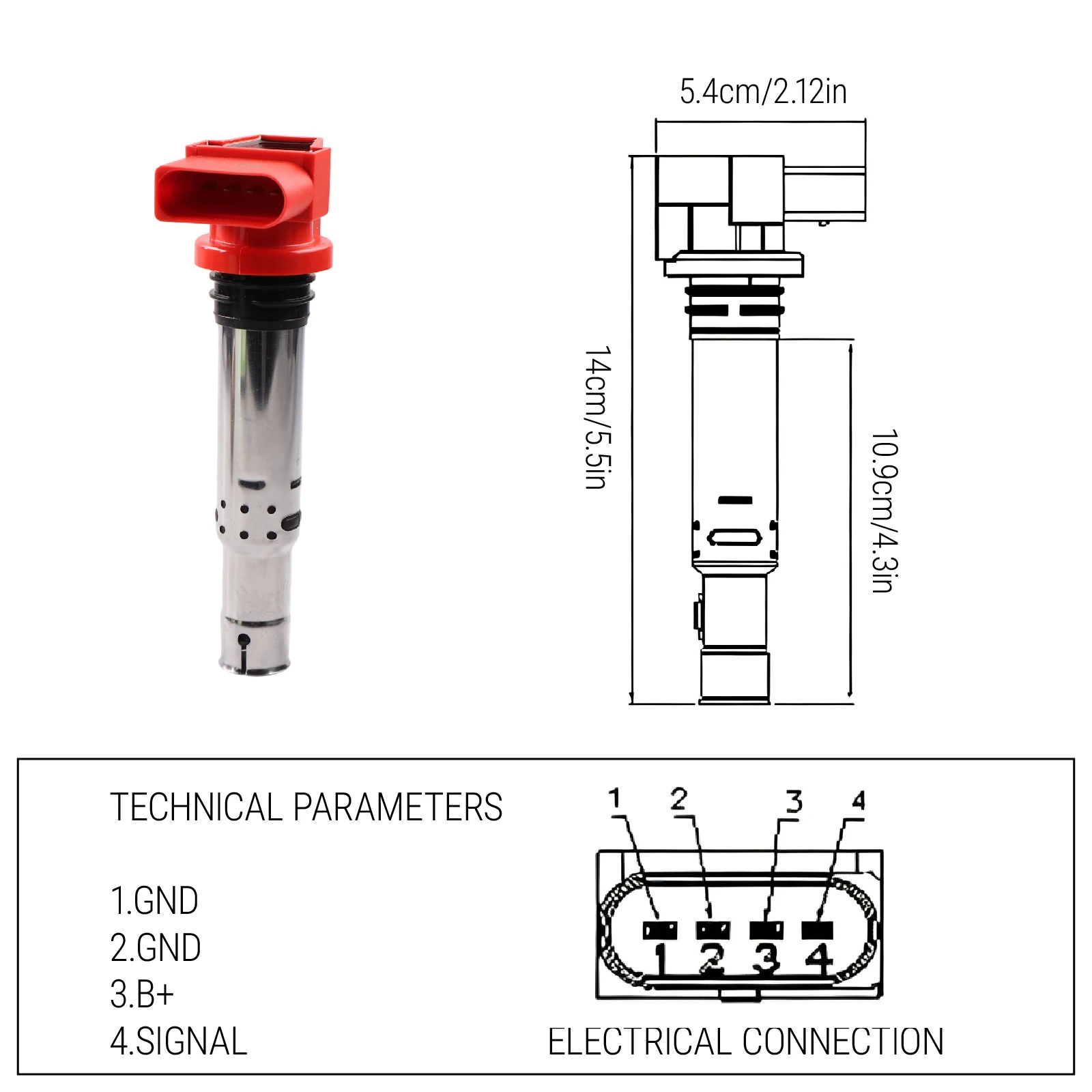 4 PCS Ignition Coils Pack For AUDI  A1 A2 A3 VW Jetta Passat Tiguan  EA111 1.4 1.6 036905715C - view 3