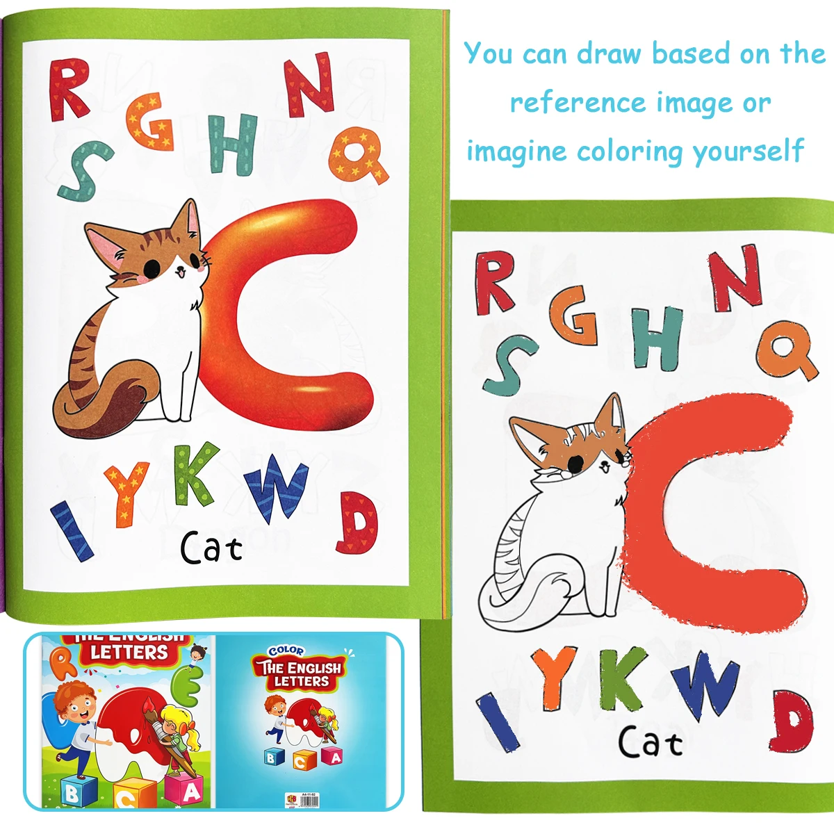 

Children's English Letter Coloring Book,Drawing Cognition Early Education Picture Book,2-5 Years Old,Children's Learning Gifts