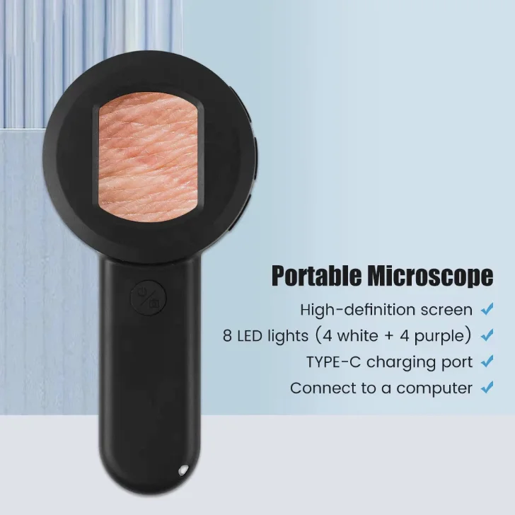 Handheld Dermatoscope,100X Magnification Skin & Scalp Analyzer,16MP Camera