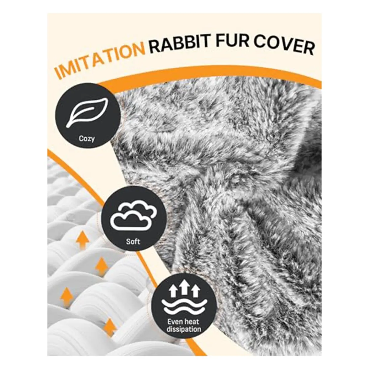 ABNH Luxurious 2L Hot Water Bottle with Plush Faux Fur Cover for Ultimate Comfort and Warmth