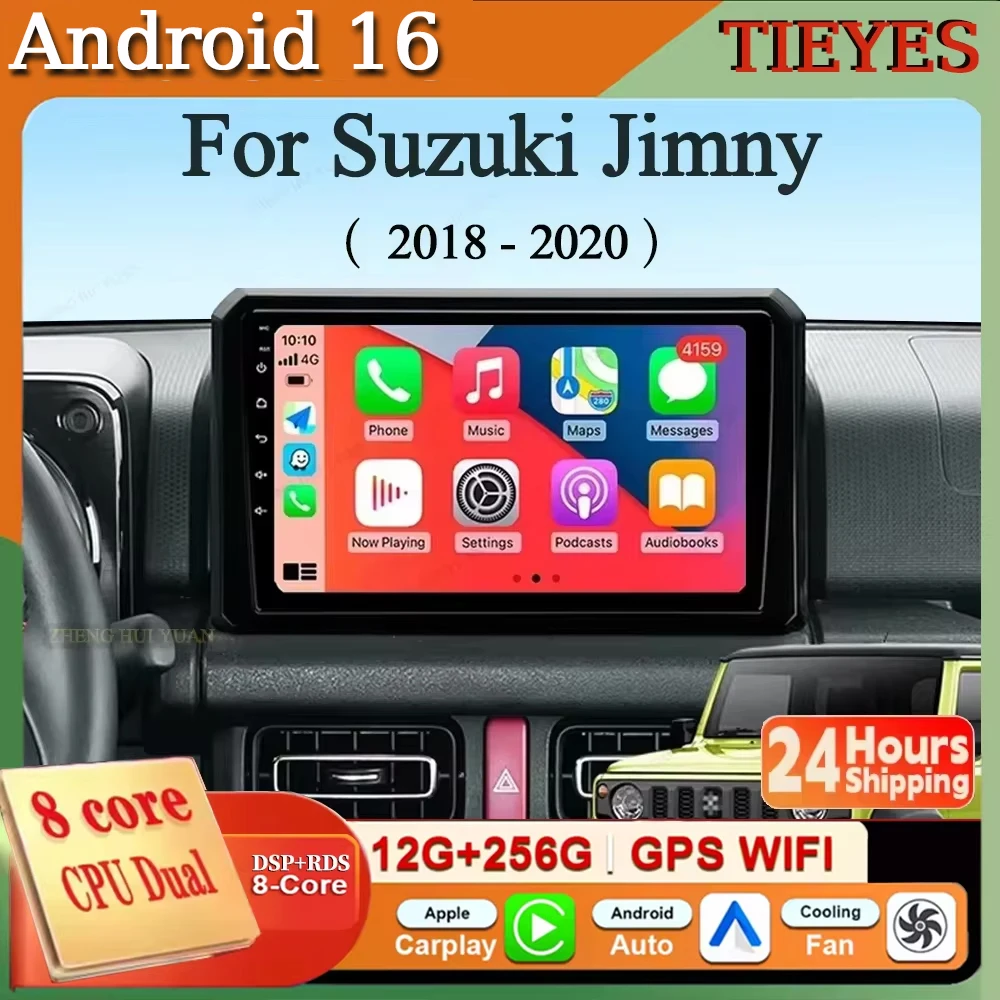 For Suzuki Jimny 2018 2019 2020 Android 16 2K QLED CarPlay Auto Car Radio Multimedia Video Player GPS stereo Head Unit 4G WIFI