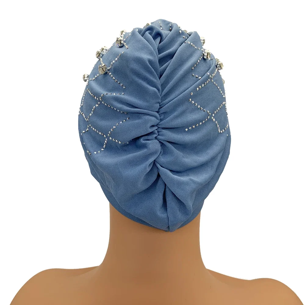 Muslim Inner Hijabs Islam Under Scarf Cap Stretchy Headscarf Bonnet Turbante Mujer Rhinestone Head Wraps for Ramadan Women