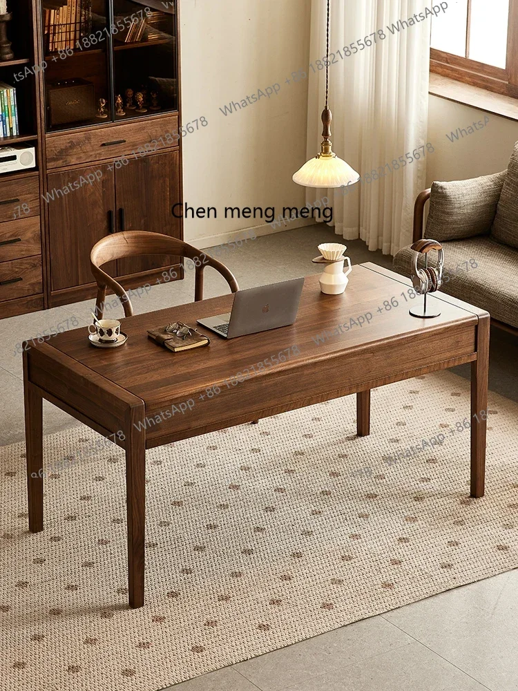 

North American black walnut desk Nordic simple writing desk study solid wood desk2936