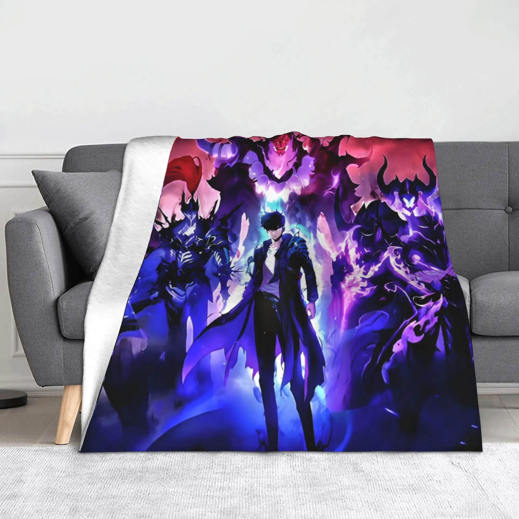 S-Solo Anime L-Leveling Blanket Multi-size Super Soft Cozy  Throw Blankets for Couch Sofa and Bed