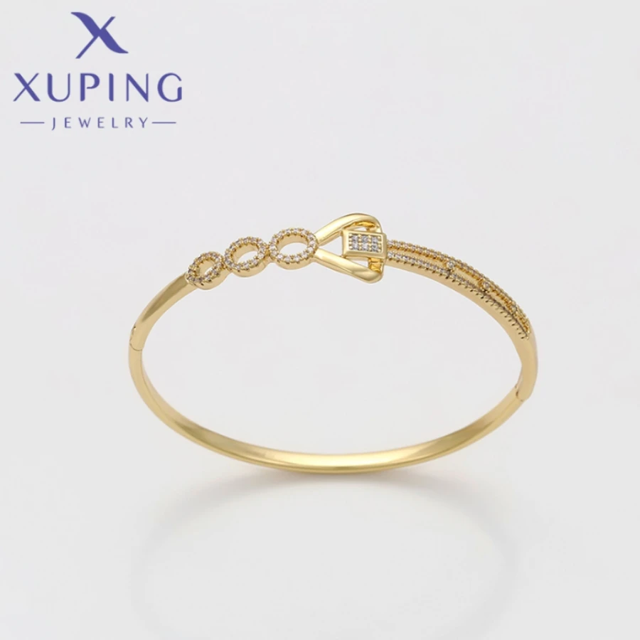 Xuping Jewelry New Exquisite Elegant Style Light Gold Color Cubic Zirconi Bracelet Women Girl Birthday Christmas Gift X000653438