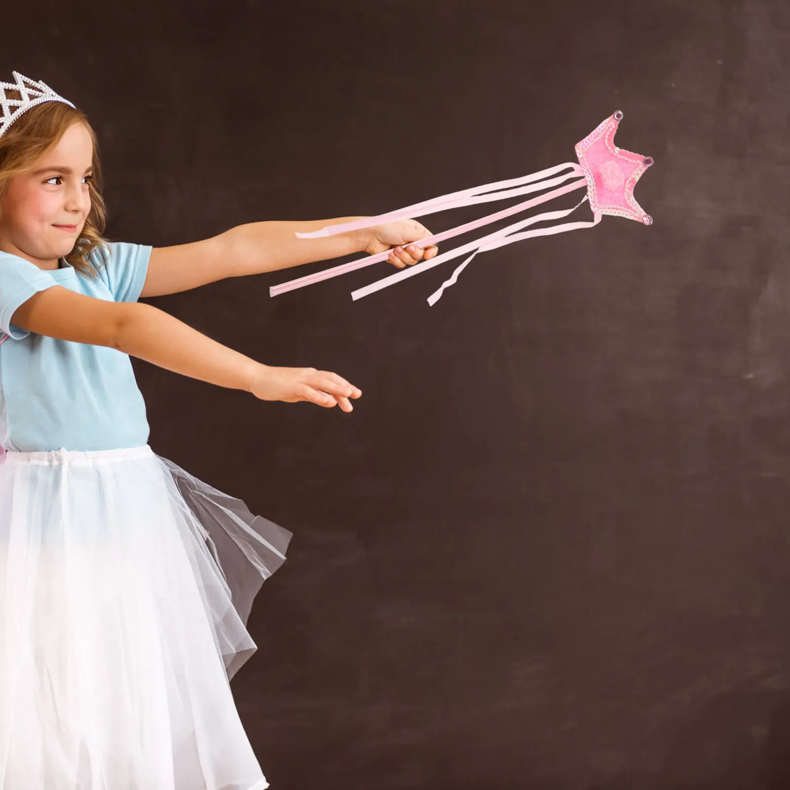 1Set Princess Crown Headband Wand Set Unique Design Birthday Costume Party Dress Up Accessories Crown Headband