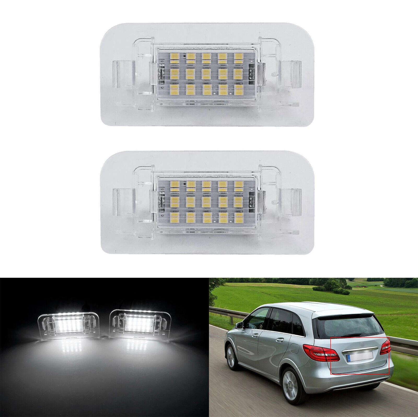 2pcs Car Lights For Mercedes Benz B-Class W246 W242 Canbus LED License Number Plate Light Replacement 2468201566