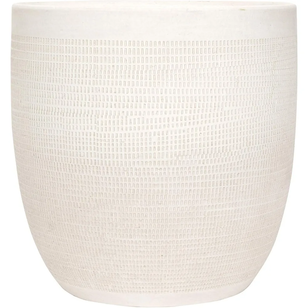 

Большой матовый белый тисненый кашпо из керамогранита для комнатных растений, креативный декор