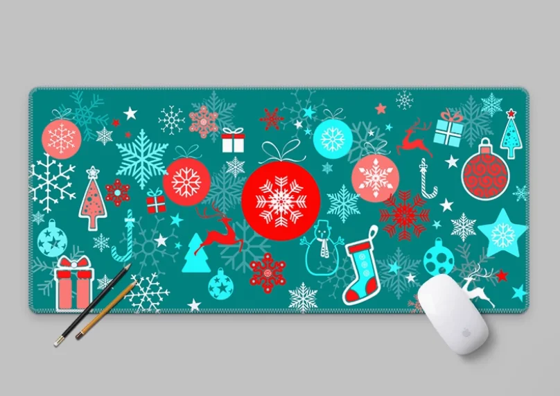 Christmas Deskmat Natural Rubber Pad Kawaii Gaming Desk Mat Anime Mats on The Table Mouse Carpet Mousepad Gamer Mat Rug Keyboard