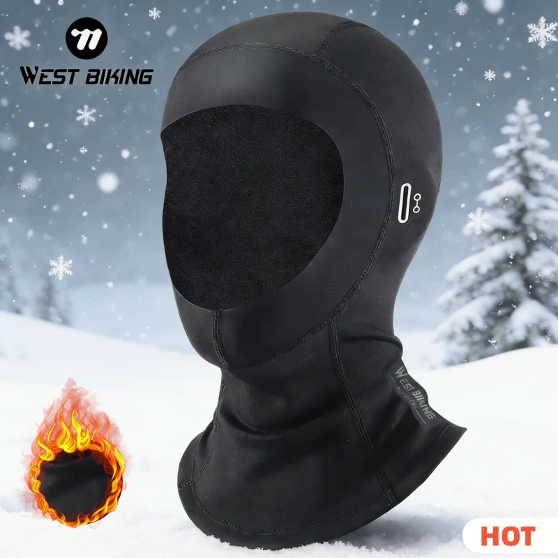 

WEST BIKING Winter Fleece Balaclava Cycling Headgear Running Non-Slip Sport Cap Ear Neck Protection Windproof Thermal Sport Gear