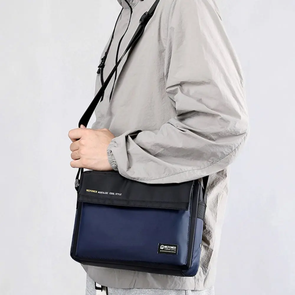 

Single Shoulder Men's Shoulder Bag Large Capacity Fabric Man Messenger Bag Square Multi-Pockets Nylon Crossbody Bag Travel