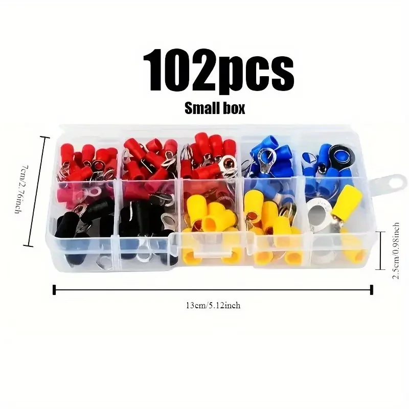 102/280Pcs Wire Connector Kit Male Female Insulated Terminals Cold Crimp Terminals Assorted Crimp Terminals Spade
