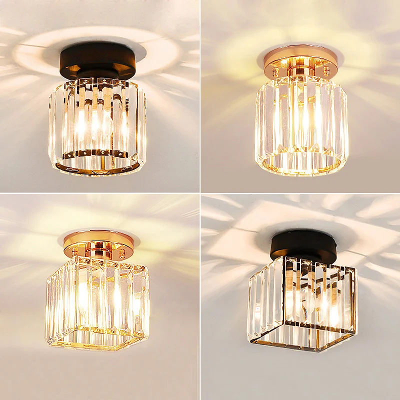 

Moder Simple Crystal Lamp Aisle Corridor Nordic Light Luxury Entrance Hall Lamp Indoor Lighting Creative Balcony Ceiling Lamps