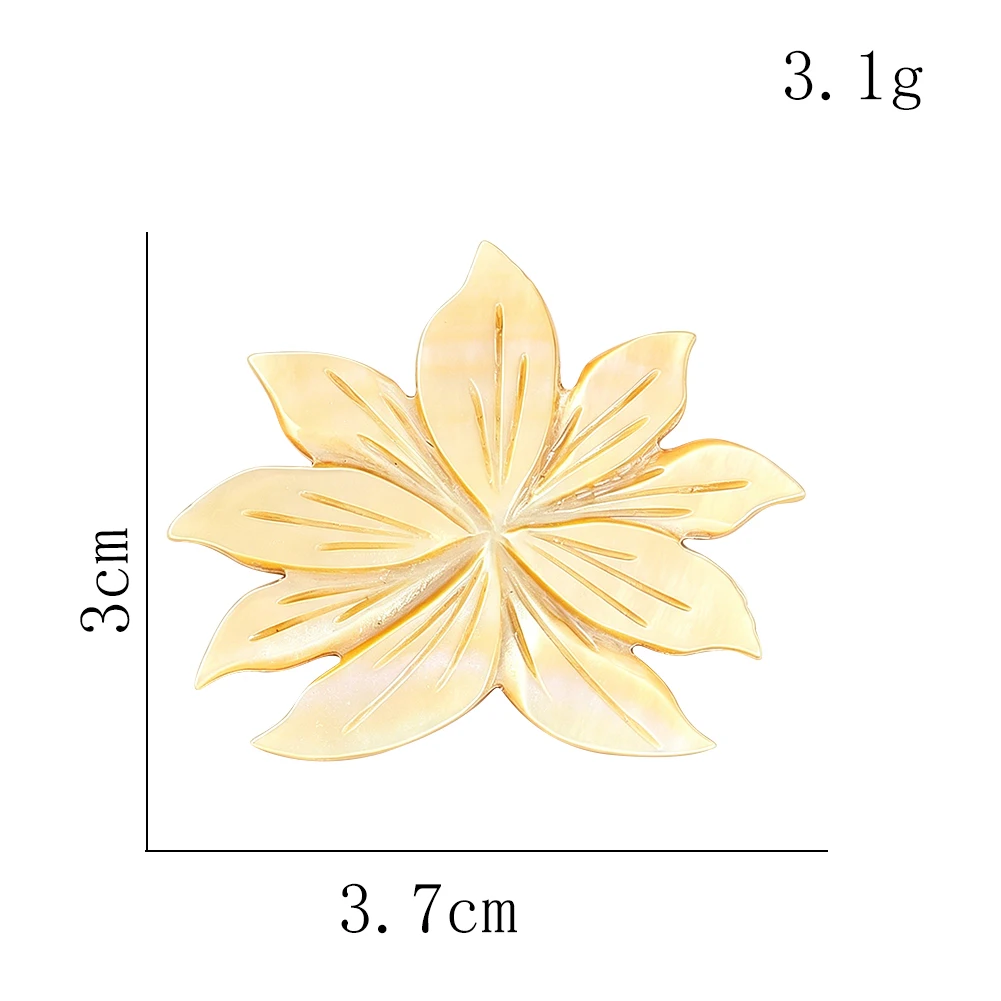 Natural Yellow Mother-of-pearl Floral Charms Carving Shell Flower Boho DIY Making Necklace Earring Bracelet Fashion Jewelry Gift