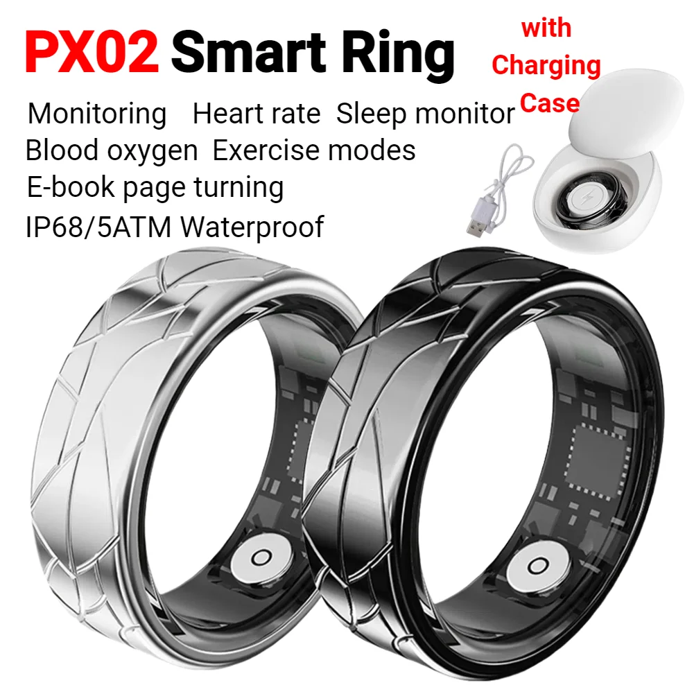 Smart Ring Activity Tracker Ring For Men Women Health Monitoring Heart Rate/Blood Oxygen/Sleep IP68 Waterproof Gesture Control