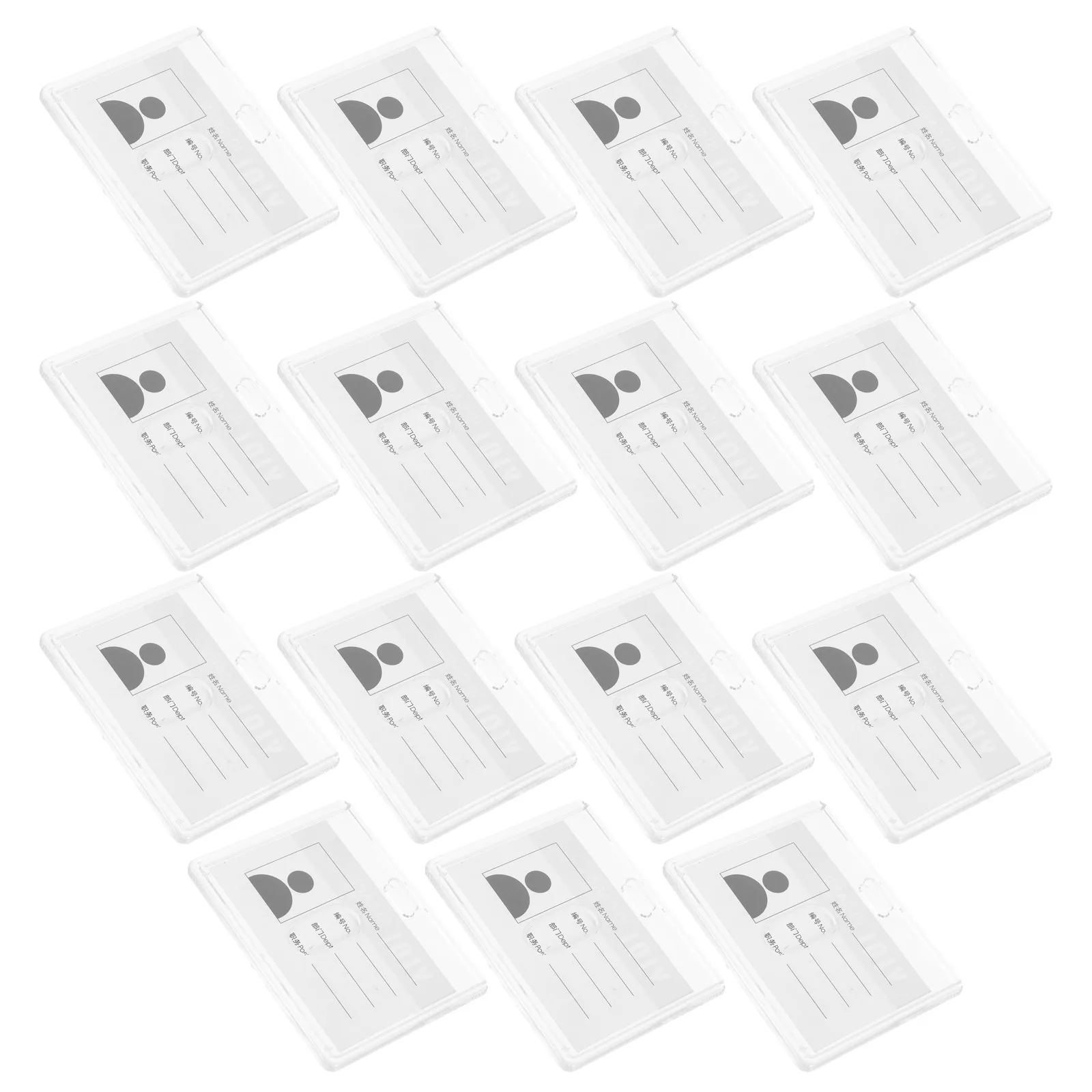 15Pcs Transparent Badge Holder Clear Id Card Sleeve Prepunched Hole Plastic Cover for Lanyard Badge Sleeve