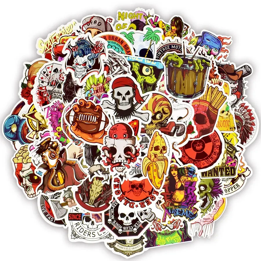 150 PCS Terror Sticker Sexy Graffiti Skeleton Rock Punk Dark Stickers Scrapbooking  to DIY Laptop Skateboard Guitar Car Helmet