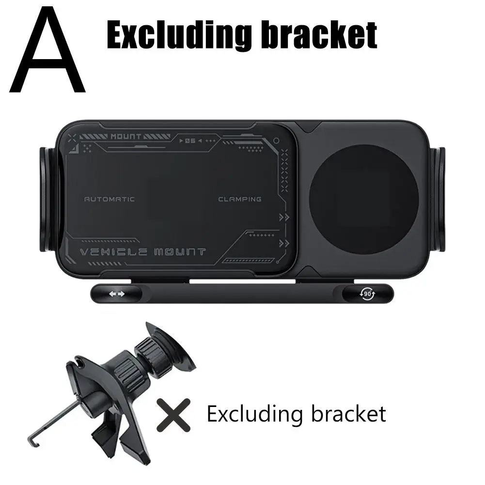 For Samsung Horizontal Screen Mobile Phone Holder Rotating Mobile Fast Charging Phone Holder Degree Wireless 360 Car Y8I4