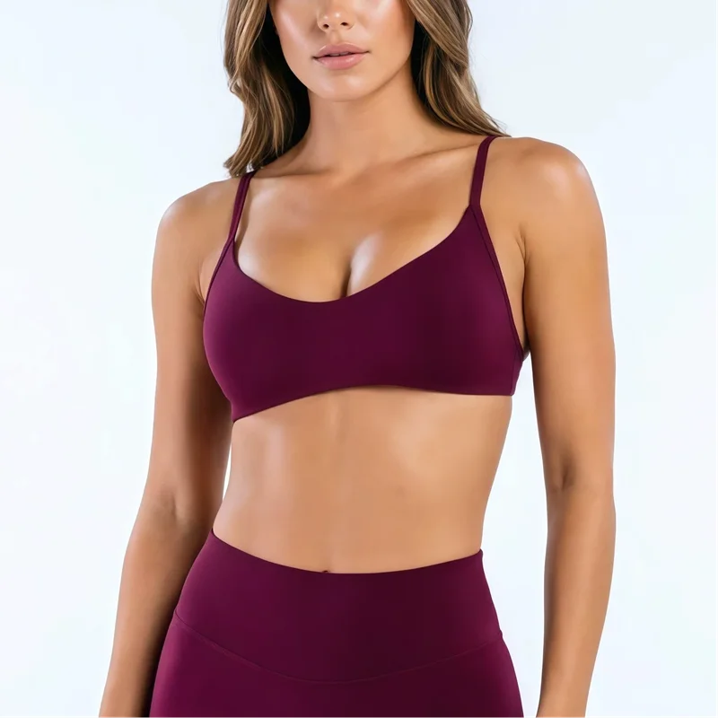 HISTELLO Impact Scoop Neck BH Damen Rückenfreier Fitness Gym Unterwäsche Nahtloser Workout Yoga BH Sexy Stoßfester Lauf-Sporttop – Detail 15
