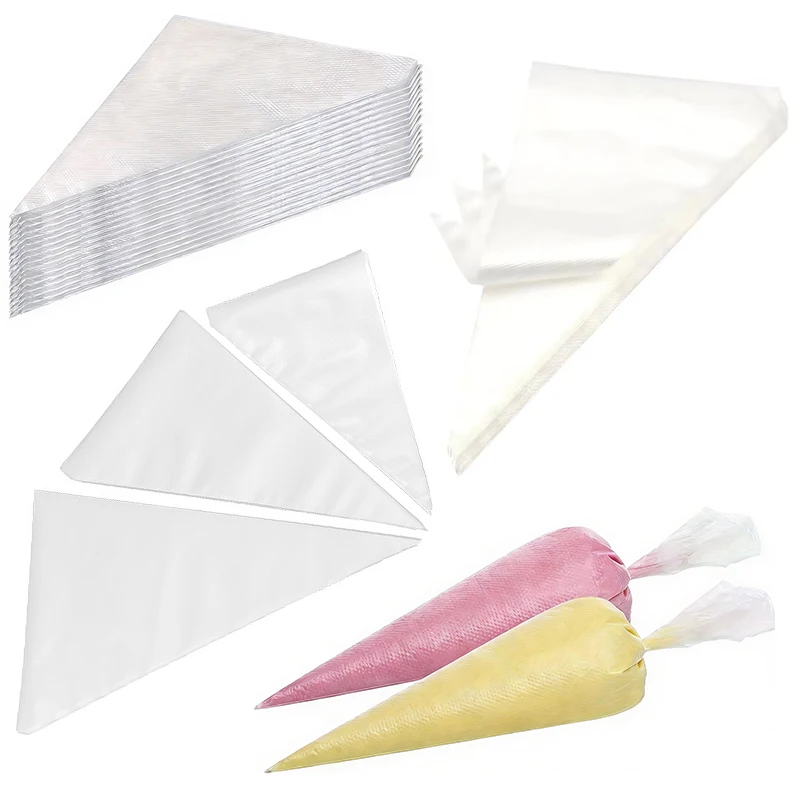 Paquete de 50 Bolsas de Repostería Desechables, Disponibles en Tamaños S/M/L, para Decorar y Rellenar Pasteles con Crema, Herramientas de Repostería ZYF