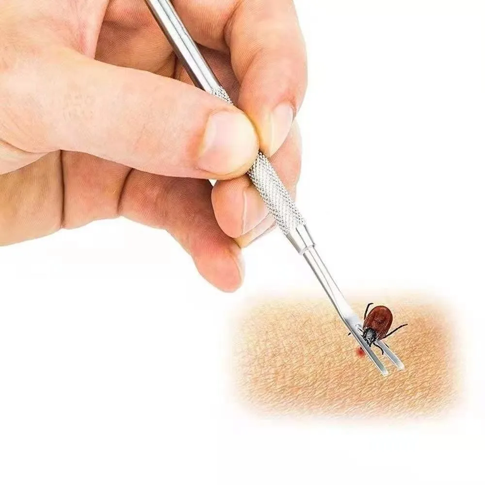 Picture 5: Stainless Steel Tick Fork Effective Design Fork Shape Pet Flea Removal Tweezers Tick Clipping Tool Pet Cleaning