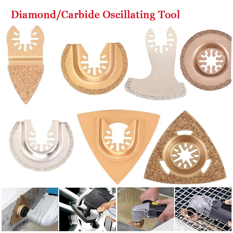 Diamond/Carbide Oscillating Tool Saw Blades for Quick Change Multi-Tools Tile Porous Concrete Cement Ceramics Cutting Accessorie