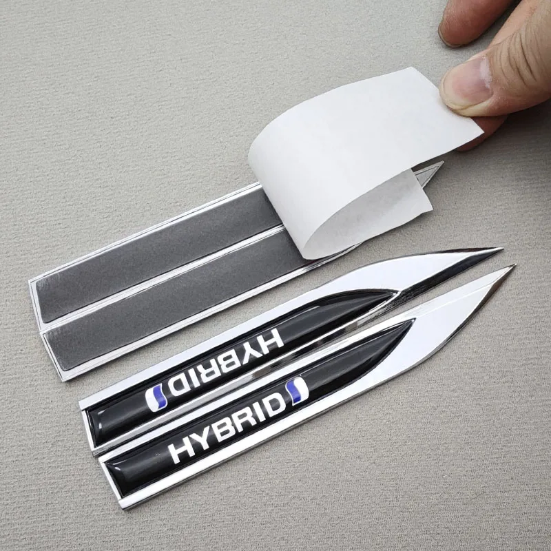 2 قطعة ثلاثية الأبعاد شفرة معدنية الهجين شعار شعار شارة ملصق الأبواب الجانبية درابزين مائي لمتوافق مع جميع الإصدارات الهجينة للسيارة #2
