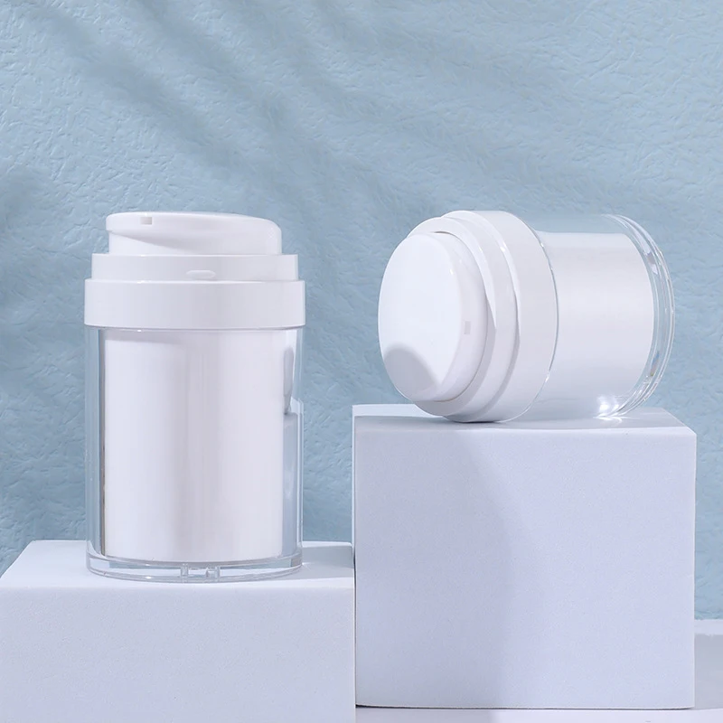 50/100ml Cosmetic Jar Plastic Cream Refillable Cans Vacuum Bottle Press Style Cream Jar Vials Airless Cosmetic Container