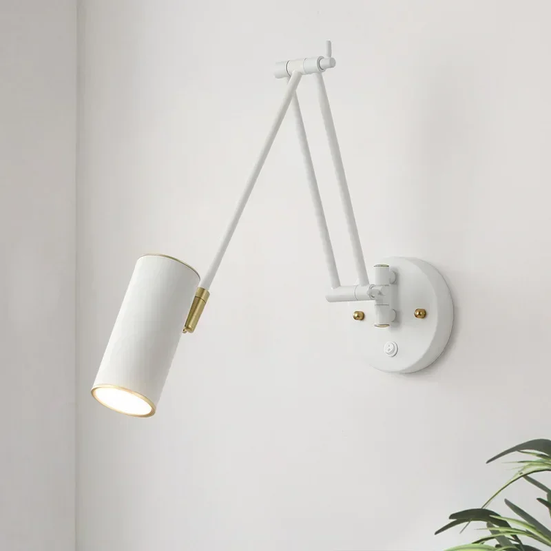 Lámparas de pared de brazo largo LED modernas, interruptor de Sensor táctil, luces de pared ajustables para cabecera, candelabro de decoración del